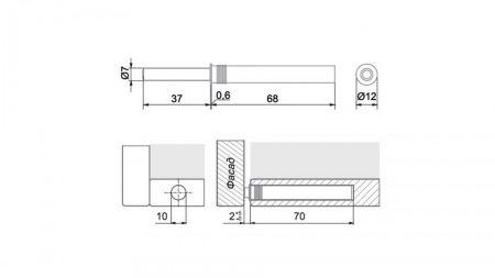 Толкатель Push-to-Open скрытого монтажа, AMF14/GR