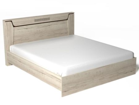 Кровать Люкс 1800 с подъемным механизмом, Мале (1860*2126*1000) Дуб галифакс белый