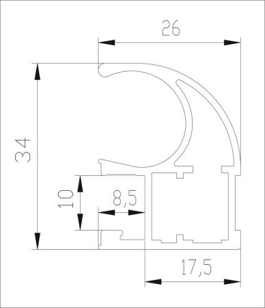 Профиль верт. C, Шампань глянец, AS0010.BP540.CHGED.CJ