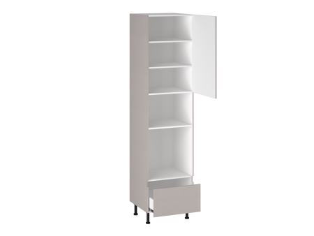 Шкаф-пенал 960 П-1 бока МДФ, Виста (600*586*2456) Экокожа Бежевый, 26481