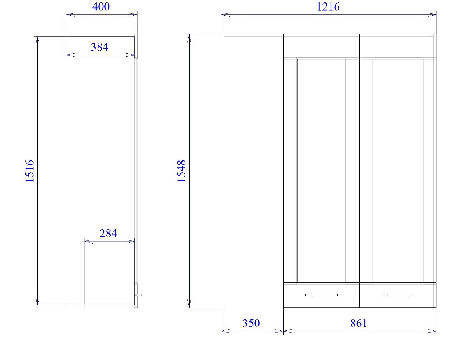 Пенал угловой ПУ-1216 (960), Дублин (1216*400*1548) Дуб галифакс белый, 21676