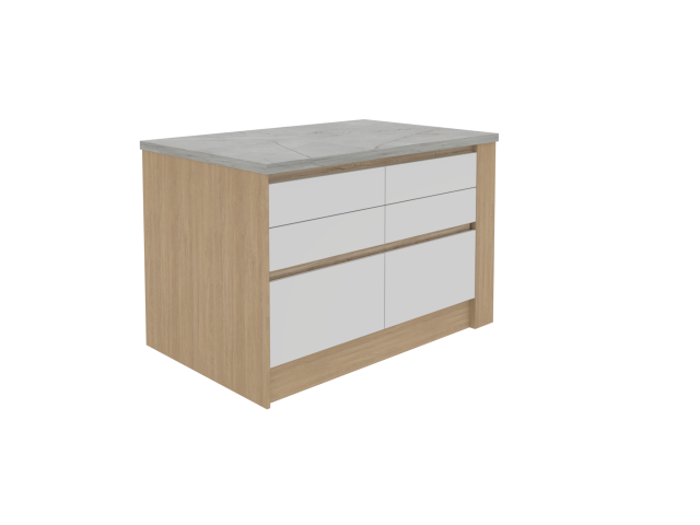 Остров 1200 с полкой и столешницей, Женева, Серый Каспий 3087