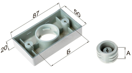 Опора регулируемая Н-20 мм металлик (L20/ДК 5-50), 14094