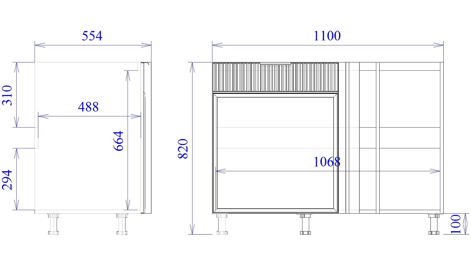 Стол под мойку угловой СМУ-120, Берта (1100*554*820) Светлый Мокко, 22923