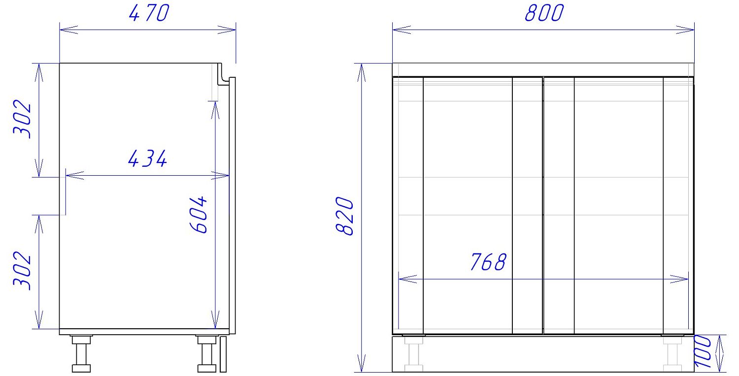 Стол под мойку СМ-80, Сити (800*470*820) Дуб Галифакс натуральный, 20809