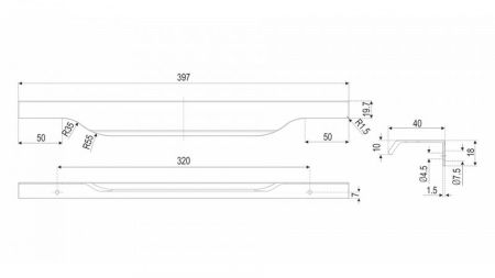 Мебельная ручка, RT111BL.1/320/400