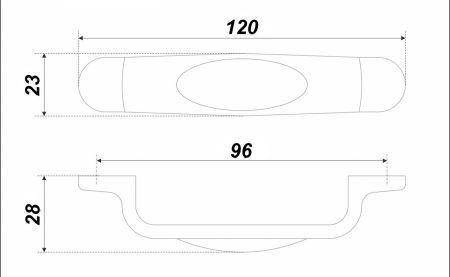 Мебельная ручка, RS119CP.4/96/W