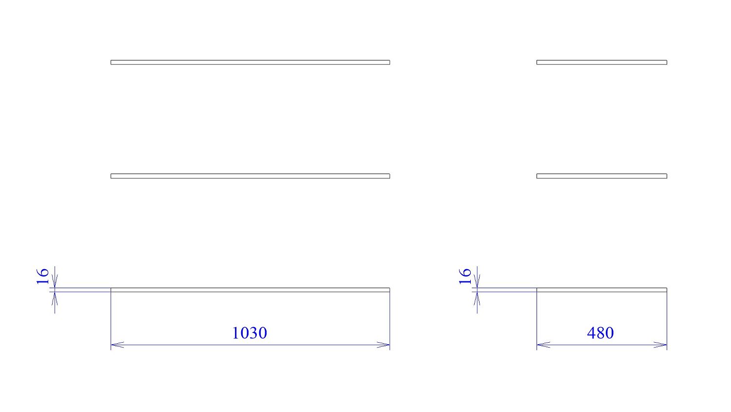 Дополнительные полки в 2-х дверный шкаф Prime, Гарда (1030*480*16) Дуб Винтерберг, 12415