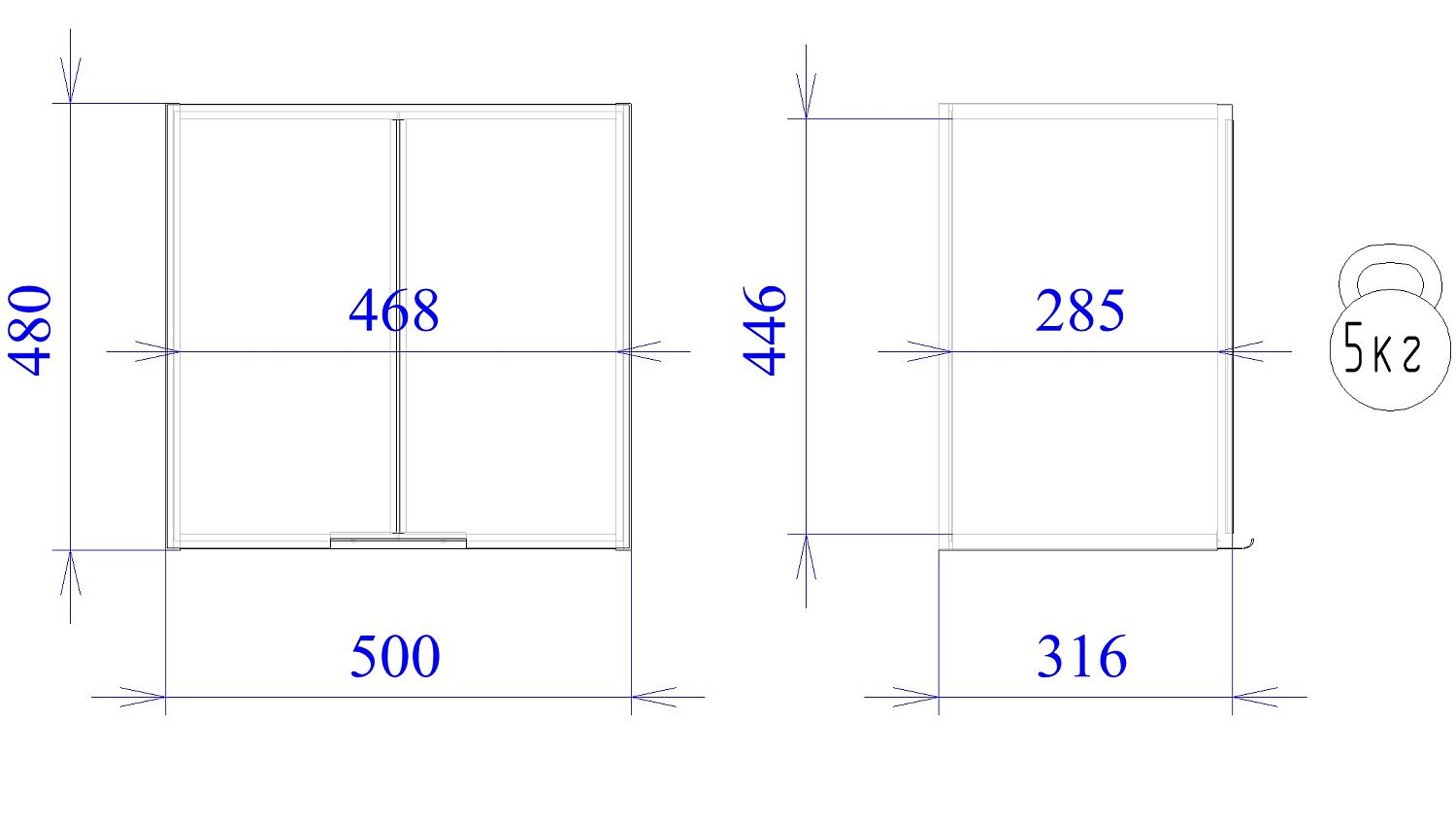 Шкаф под вытяжку ШВ-50 (480), Монза (500*316*480) Экокожа Бежевый, 23136