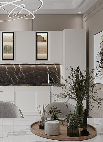 Кухня в базовых цветах