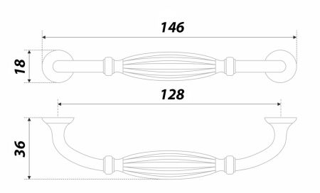 Мебельная ручка, RS464BAZ.5/128