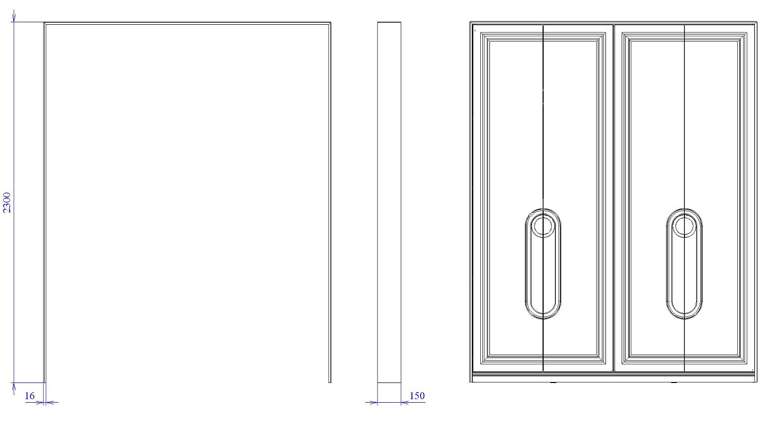 Декор обклад шкафа 4 дв., Палермо (16*150) Дуб Каселла коричневый/Экокожа Мокко, 12801