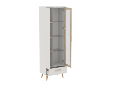 Пенал со стеклом, Аврора (600*387*2000) Дуб Мария/Кашемир, 32101