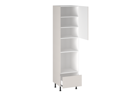 Шкаф-пенал 960 П-1 бок левый МДФ, Виста (600*586*2456) Экокожа Белый, 26279