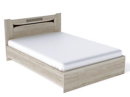 Кровать 1400 с подъемным механизмом, Мале (1458*2069*905) Дуб галифакс белый