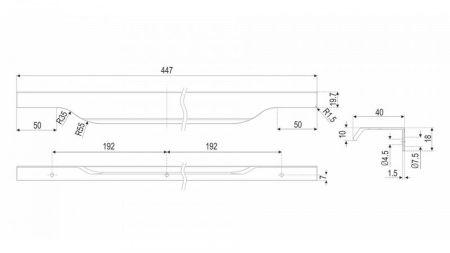 Мебельная ручка, RT111SC.1/384/450