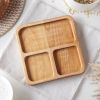 Менажница квадратная "Мачерата"  3 секции, береза, пропитана маслом, d=18x1,8 см (18*18*1,8) Бежевый, 7369915
