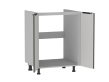 Стол под мойку 2-х дверный СМ-60, Ватель (600*520*820) Экокожа Серый, 23310