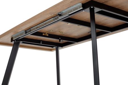 Стол 1400/1800*850 Дуб Канзас/ каркас черный, BRICK M (1400*850*750), 921954