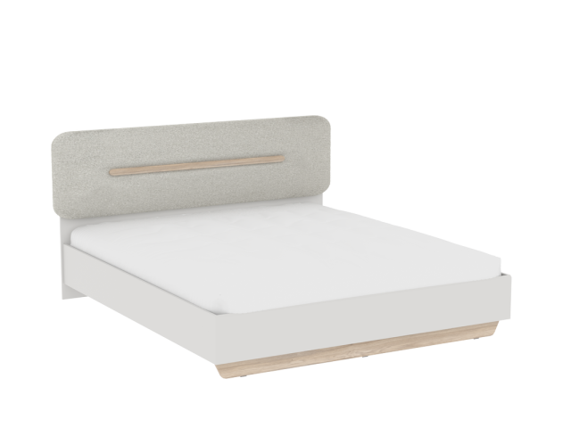 Кровать 1800 со светлой мягкой вставкой и подъемным механизмом, Аврора (1956*2063*1049) Дуб Мария/Кашемир