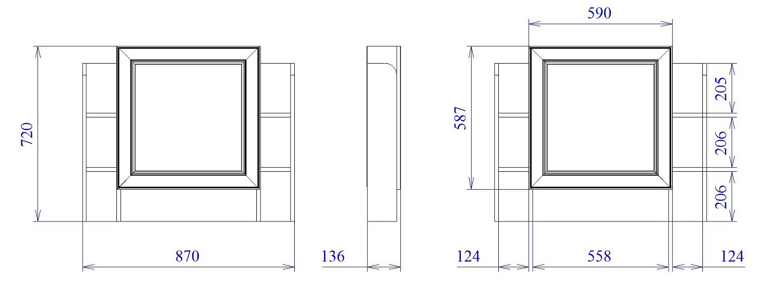 Надстройка столика туалетного, Сиена (870*136*720) Береза бежевая, 12312