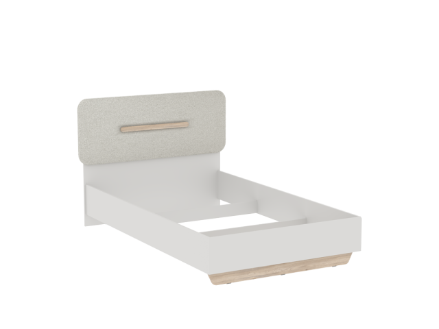 Кровать 1200 со светлой мягкой вставкой, Аврора (1356*2063*1049) Дуб Мария/Кашемир