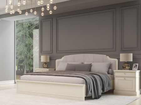 Кровать Люкс 1600 с подъемным механизмом, Сиена (1794*2110*1090), Береза бежевая рогожка