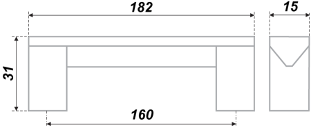 Мебельная ручка, RS051AL.16/160