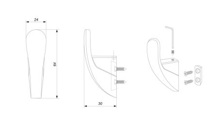 Мебельный крючок SKY, K104SC.9