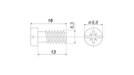 Евровинт 6,3х13, MT03/08/6,3*13Cr/0