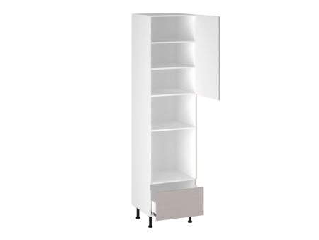 Шкаф-пенал 960 П-1 бок правый МДФ, Виста (600*586*2456) Экокожа Бежевый, 26480