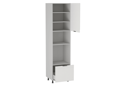 Шкаф-пенал 960 П-1, Берта (600*571*2406) Экокожа Белый, 25349