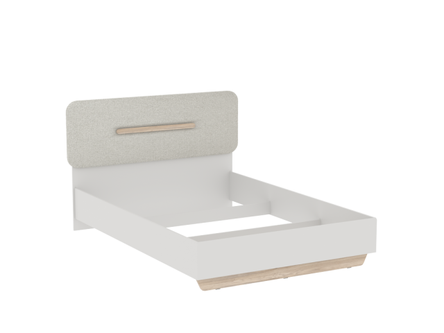 Кровать 1400 со светлой мягкой вставкой, Аврора (1556*2063*1049) Дуб Мария/Кашемир