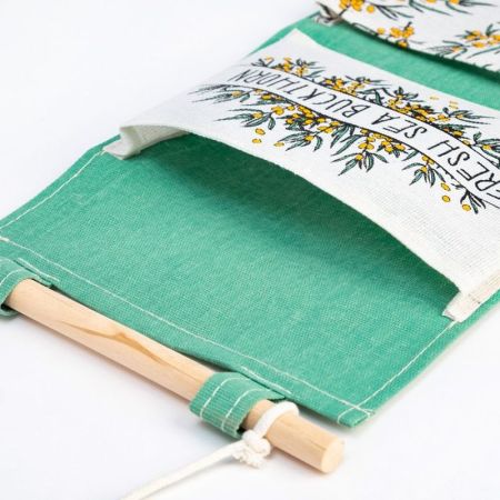 Кармашек текстильный Этель "Fresh sea buckthorn" (20*41) Зеленый/Белый, 7166130