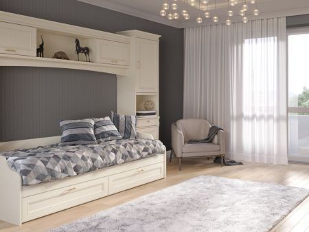 Шкаф-полка навесная, Сиена (2078*313*582) Береза бежевая, 31809