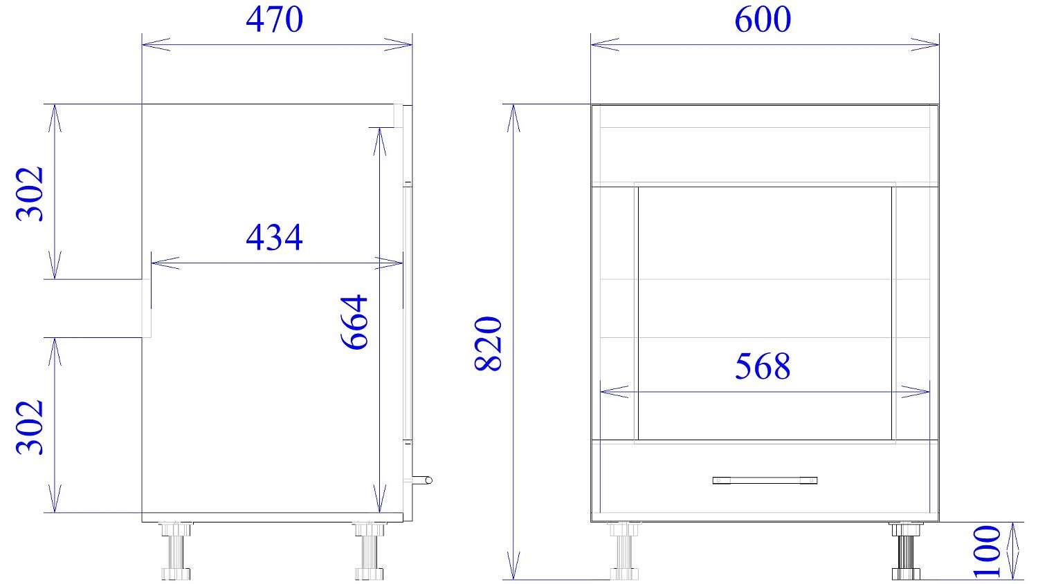 Стол под мойку СМ-60, Дублин (600*470*820) Дуб галифакс белый, 21611