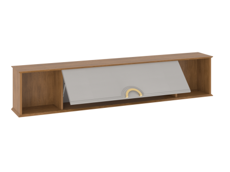 Шкаф навесной широкий, Палермо (1792*260*360) Дуб Каселла коричневый/Экокожа Мокко, 32309