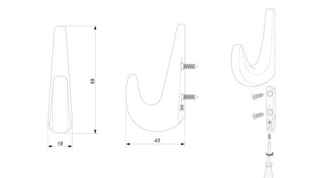 Мебельный крючок NILL, K103SC.9