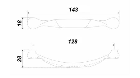 Мебельная ручка, RS504AP.1/128