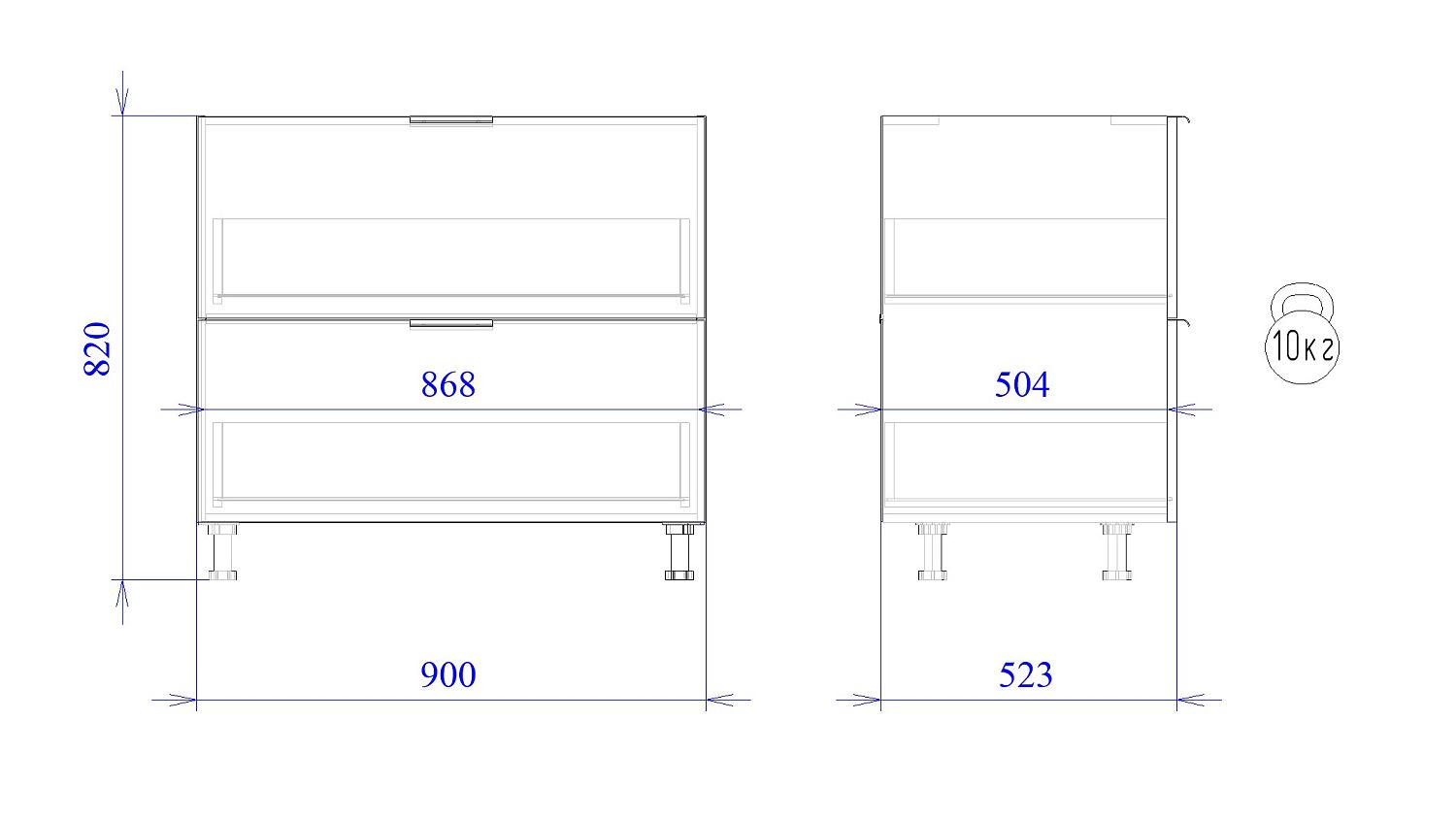 Стол с ящиками СЯ-2-90, Монза (900*523*820) Экокожа Бежевый, 23124
