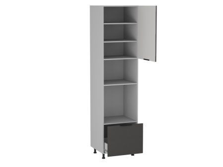 Шкаф-пенал 960 П-1, Ватель (600*566*2406) Экокожа Серый, 23336