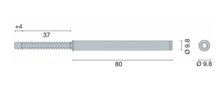Толкатель PushOpen с демпфером врезной длинный (белый) арт.915-7188-350-00, 915-7188-350-00