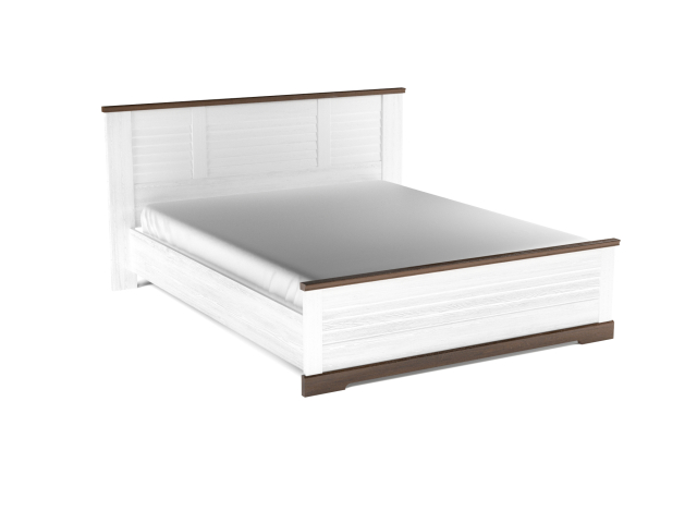 Кровать 1600 с подъемным механизмом, Кантри (1880*2095*1008) Сосна Андерсен, Орех риббек темный