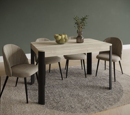 Стол обеденный , Фишт (1150*650*750) Дуб галифакс белый/Фреско, 70702