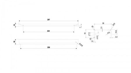 Мебельная ручка, RT110SC.1/224/300