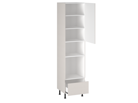 Шкаф-пенал 1080 П-1 бока МДФ, Виста (600*586*2576) Экокожа Белый, 26298