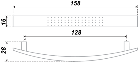 Мебельная ручка UNICA, RS002CP.4/128
