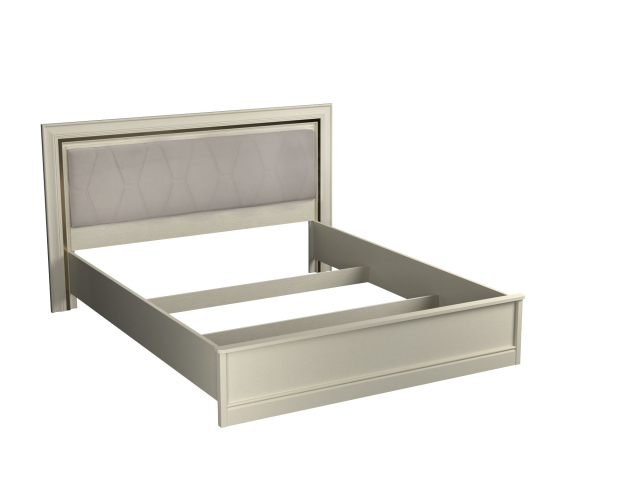 Кровать 1600 с мягкой вставкой изголовья, Сиена (1890*2110*1100), Береза бежевая
