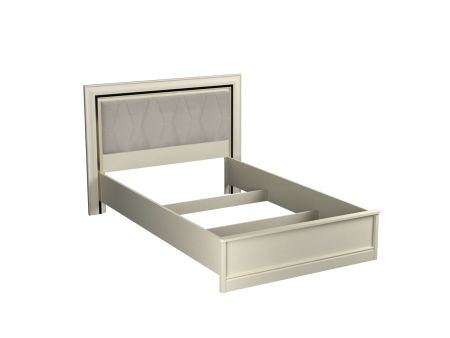 Кровать 1200 с мягкой вставкой изголовья, Сиена (1490*2110*1100), Береза бежевая
