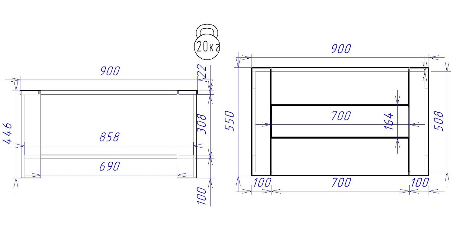 Стол журнальный, Кёльн (900*550*446) Дуб галифакс Табак, 60106